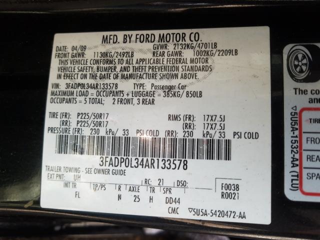 Photo 9 VIN: 3FADP0L34AR133578 - FORD FUSION HYB 