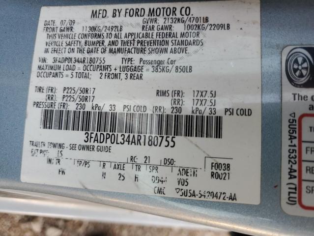 Photo 11 VIN: 3FADP0L34AR180755 - FORD FUSION 