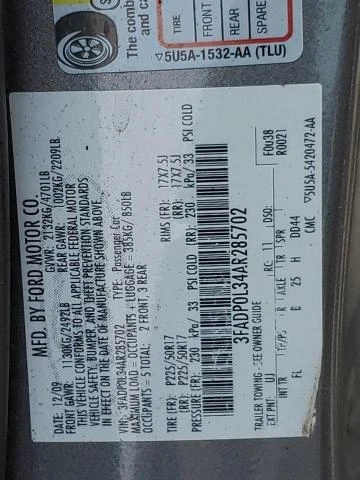 Photo 11 VIN: 3FADP0L34AR285702 - FORD FUSION HYB 