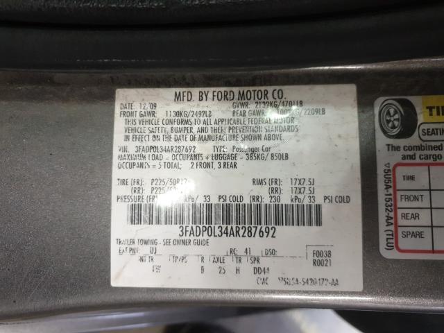 Photo 9 VIN: 3FADP0L34AR287692 - FORD FUSION HYB 