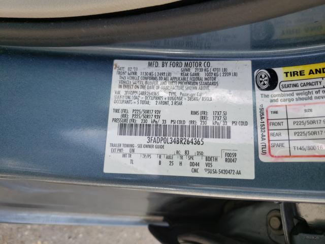 Photo 9 VIN: 3FADP0L34BR264365 - FORD FUSION HYB 