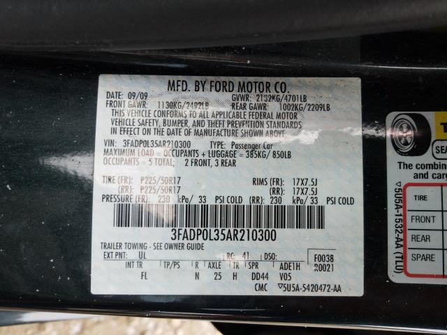 Photo 9 VIN: 3FADP0L35AR210300 - FORD FUSION HYB 