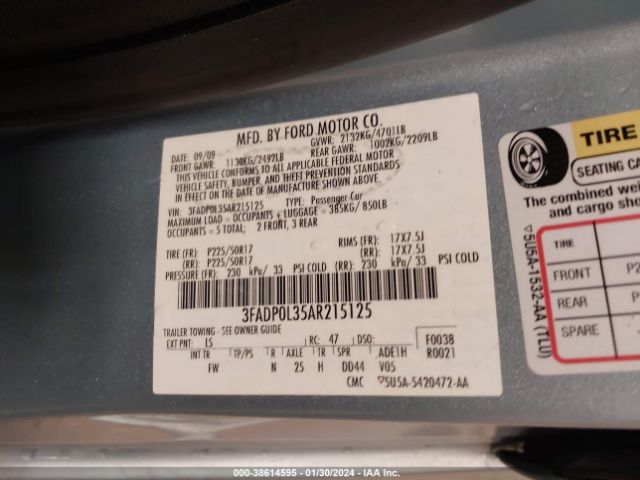 Photo 8 VIN: 3FADP0L35AR215125 - FORD FUSION HYBRID 