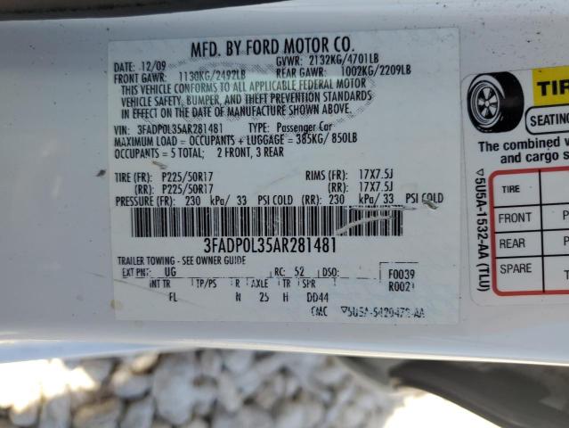 Photo 11 VIN: 3FADP0L35AR281481 - FORD FUSION HYB 