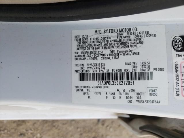 Photo 9 VIN: 3FADP0L35CR212051 - FORD FUSION HYB 