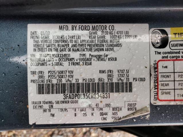 Photo 11 VIN: 3FADP0L35CR334831 - FORD FUSION HYB 