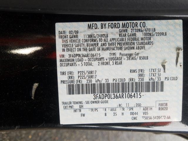 Photo 9 VIN: 3FADP0L36AR106415 - FORD FUSION HYB 