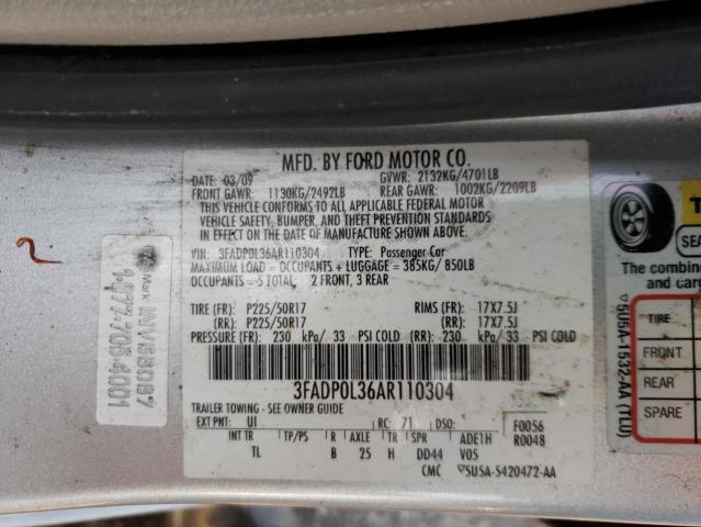 Photo 9 VIN: 3FADP0L36AR110304 - FORD FUSION HYB 