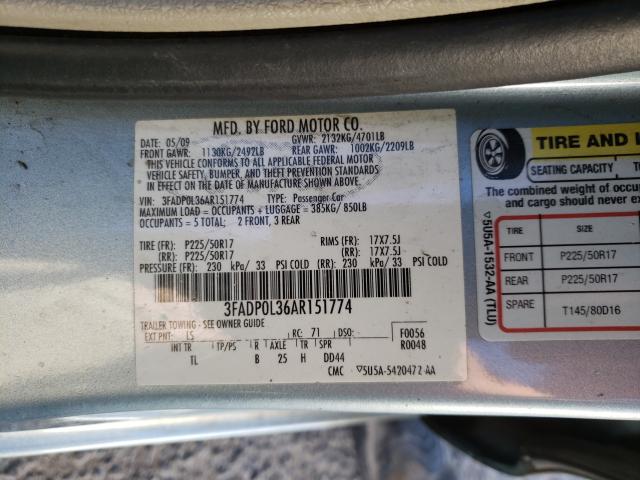 Photo 9 VIN: 3FADP0L36AR151774 - FORD FUSION HYB 