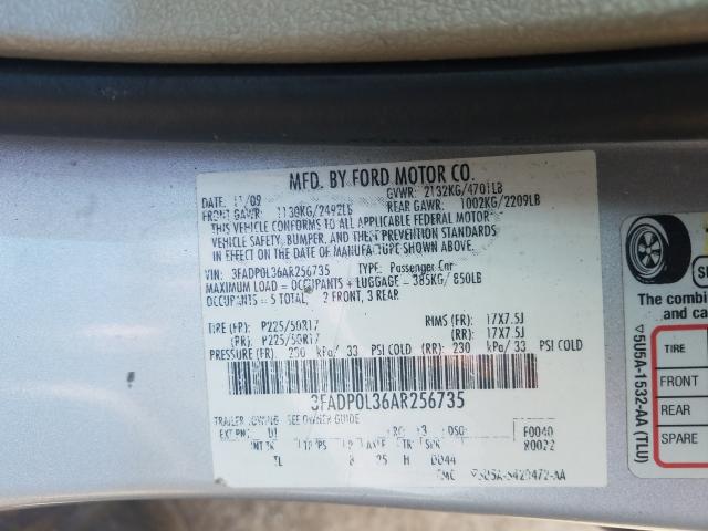 Photo 9 VIN: 3FADP0L36AR256735 - FORD FUSION HYB 