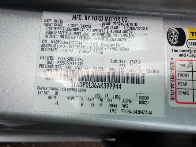 Photo 9 VIN: 3FADP0L36AR399944 - FORD FUSION HYB 