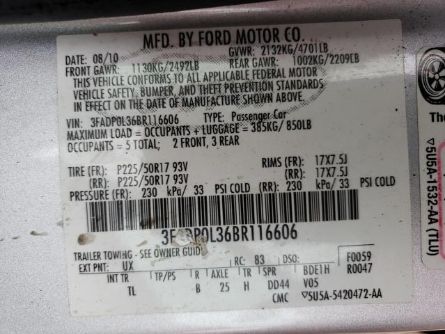 Photo 9 VIN: 3FADP0L36BR116606 - FORD FUSION HYB 