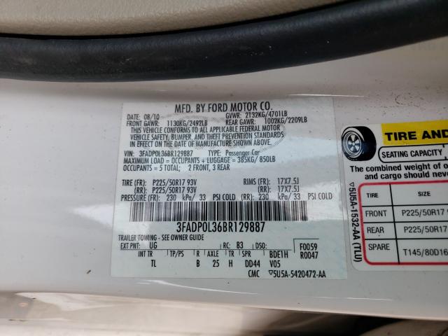 Photo 9 VIN: 3FADP0L36BR129887 - FORD FUSION HYB 