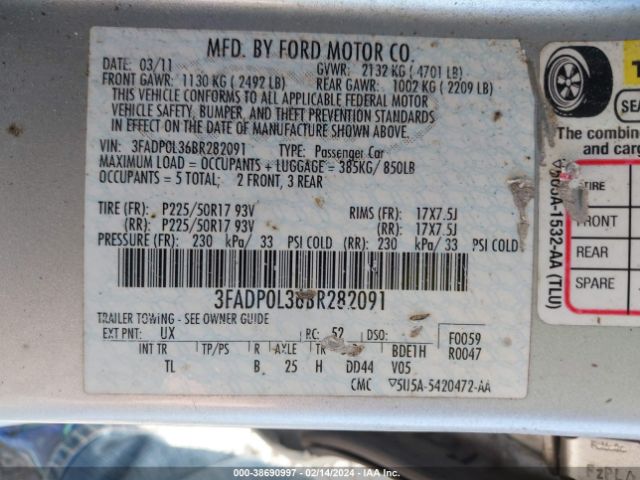 Photo 8 VIN: 3FADP0L36BR282091 - FORD FUSION HYBRID 