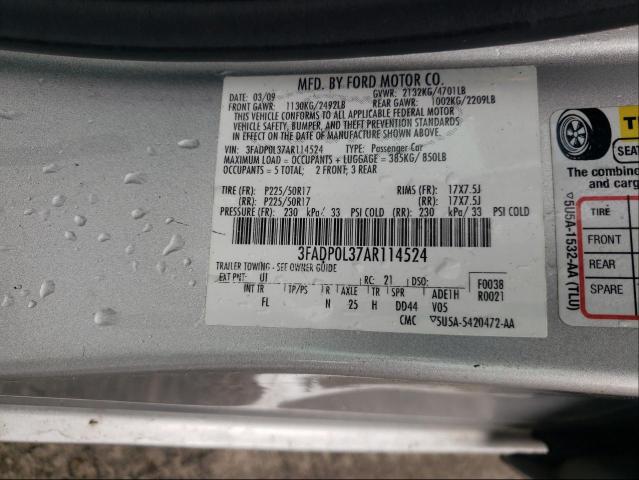 Photo 9 VIN: 3FADP0L37AR114524 - FORD FUSION HYB 