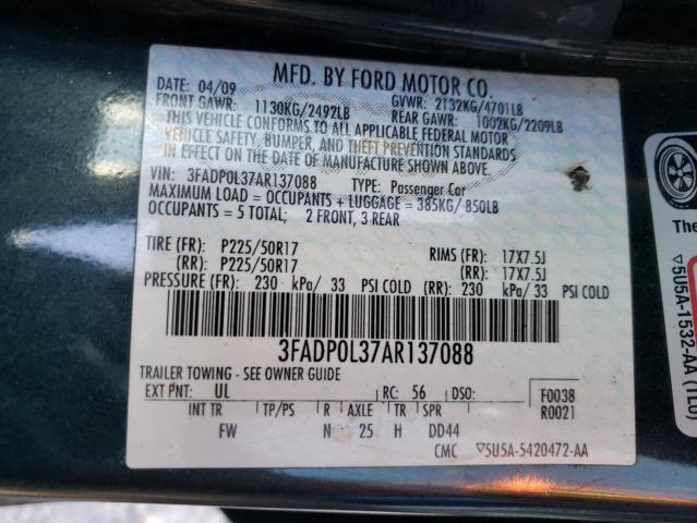 Photo 9 VIN: 3FADP0L37AR137088 - FORD FUSION HYB 