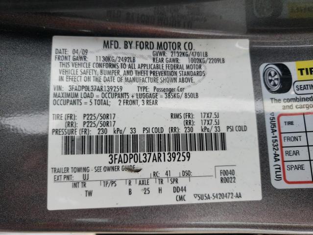 Photo 11 VIN: 3FADP0L37AR139259 - FORD FUSION 