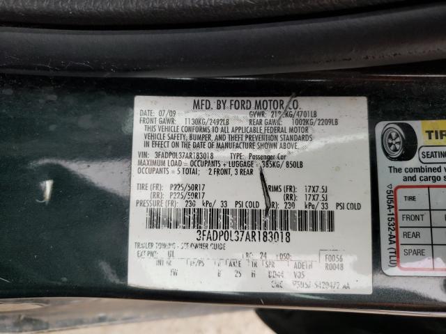 Photo 9 VIN: 3FADP0L37AR183018 - FORD FUSION HYB 