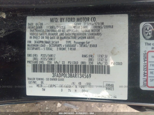 Photo 8 VIN: 3FADP0L38AR134569 - FORD FUSION 