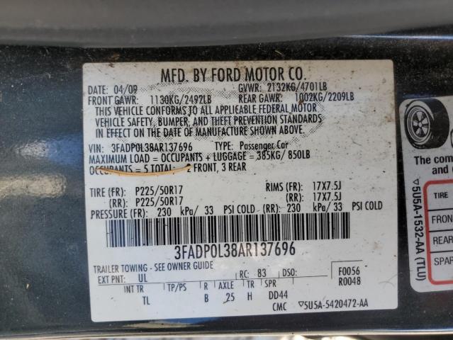 Photo 12 VIN: 3FADP0L38AR137696 - FORD FUSION 