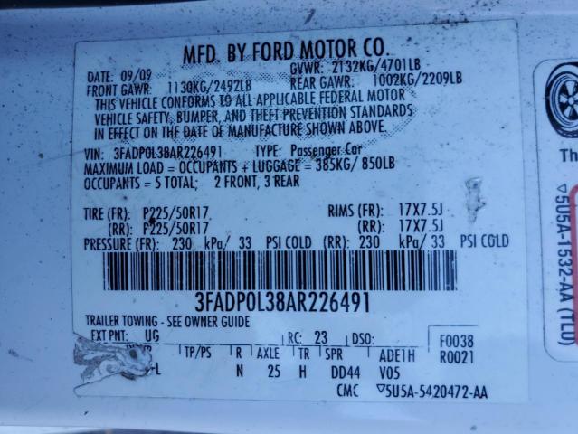 Photo 11 VIN: 3FADP0L38AR226491 - FORD FUSION HYB 