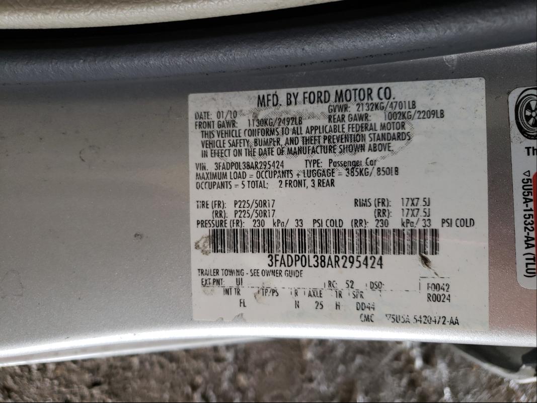 Photo 9 VIN: 3FADP0L38AR295424 - FORD FUSION HYB 