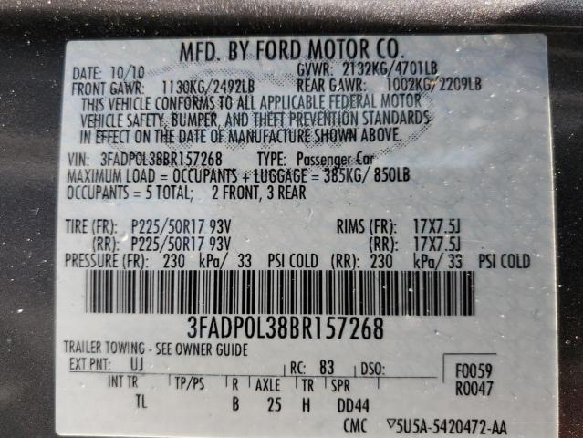 Photo 11 VIN: 3FADP0L38BR157268 - FORD FUSION HYB 