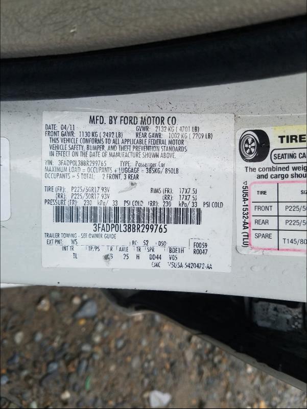 Photo 9 VIN: 3FADP0L38BR299765 - FORD FUSION HYB 