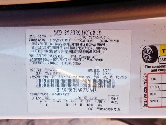 Photo 9 VIN: 3FADP0L39AR223647 - FORD FUSION HYB 