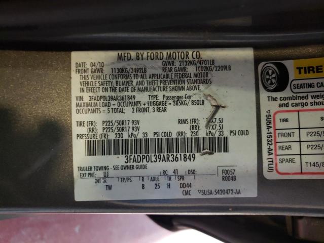 Photo 9 VIN: 3FADP0L39AR361849 - FORD FUSION HYB 