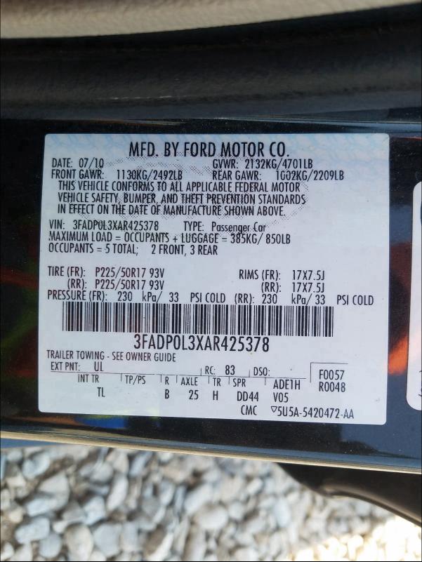 Photo 9 VIN: 3FADP0L3XAR425378 - FORD FUSION HYB 