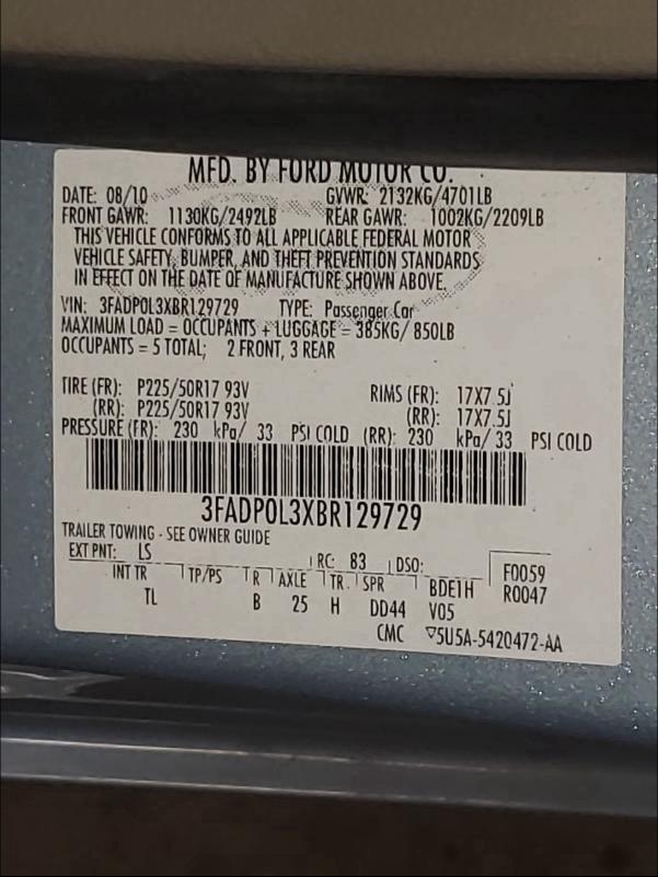 Photo 9 VIN: 3FADP0L3XBR129729 - FORD FUSION HYB 