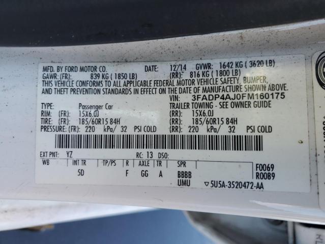 Photo 11 VIN: 3FADP4AJ0FM160175 - FORD FIESTA 