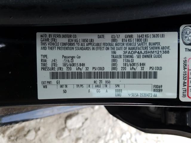 Photo 9 VIN: 3FADP4AJ5HM121388 - FORD FIESTA S 