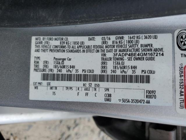 Photo 11 VIN: 3FADP4BE4GM167214 - FORD FIESTA SE 