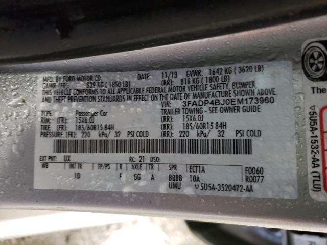 Photo 9 VIN: 3FADP4BJ0EM173960 - FORD FIESTA SE 