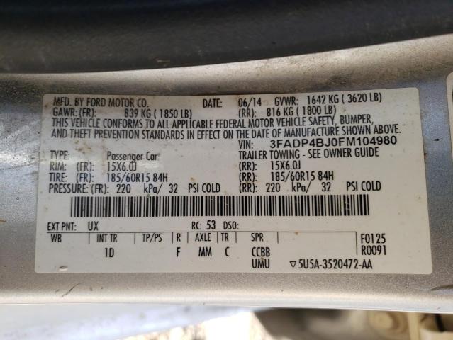 Photo 9 VIN: 3FADP4BJ0FM104980 - FORD FIESTA SE 