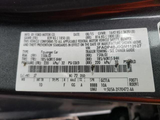 Photo 11 VIN: 3FADP4BJ0GM112627 - FORD FIESTA SE 