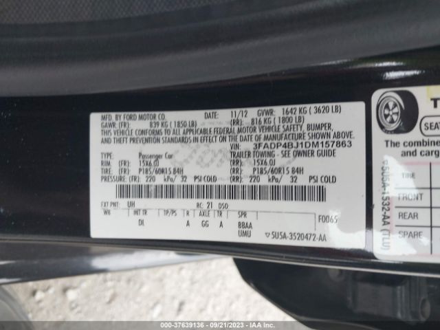 Photo 8 VIN: 3FADP4BJ1DM157863 - FORD FIESTA 