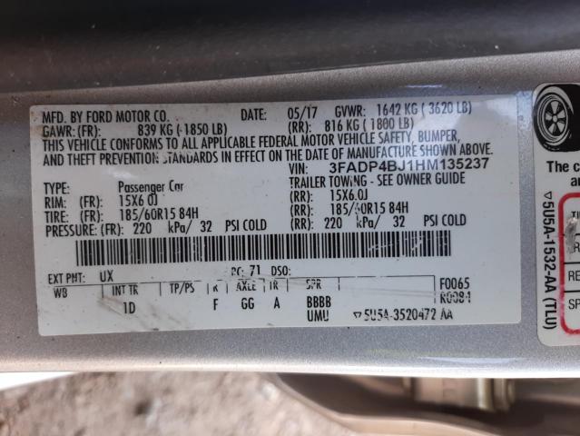 Photo 9 VIN: 3FADP4BJ1HM135237 - FORD FIESTA SE 