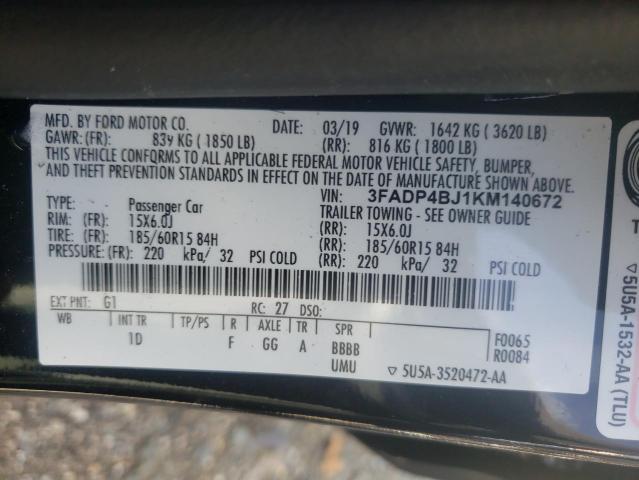 Photo 9 VIN: 3FADP4BJ1KM140672 - FORD FIESTA 