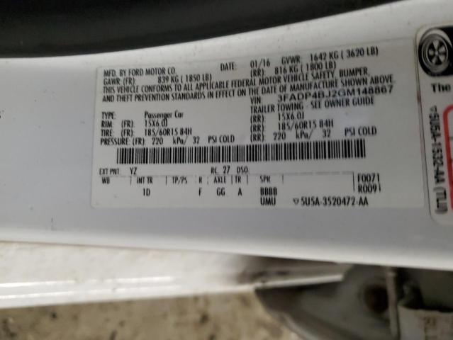 Photo 12 VIN: 3FADP4BJ2GM148867 - FORD FIESTA SE 