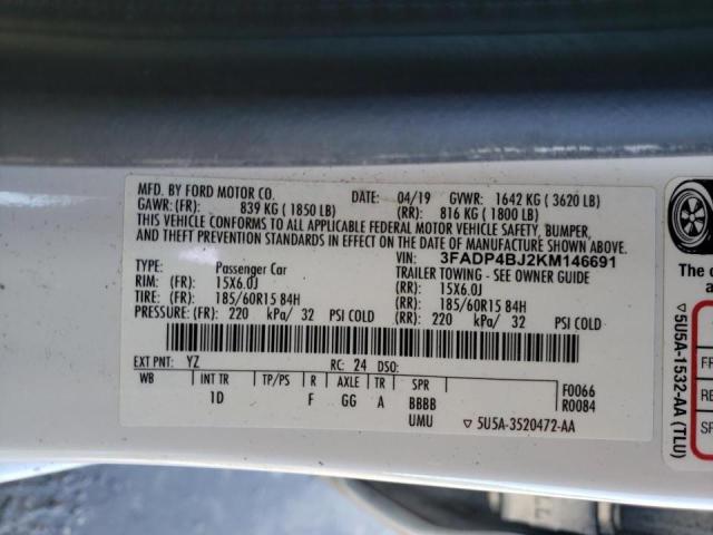 Photo 9 VIN: 3FADP4BJ2KM146691 - FORD FIESTA SE 