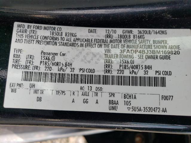 Photo 11 VIN: 3FADP4BJ3BM169820 - FORD FIESTA SE 