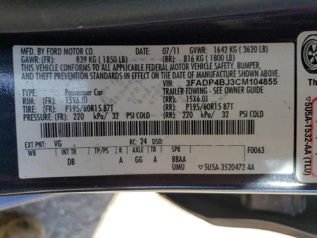 Photo 11 VIN: 3FADP4BJ3CM104855 - FORD FIESTA SE 