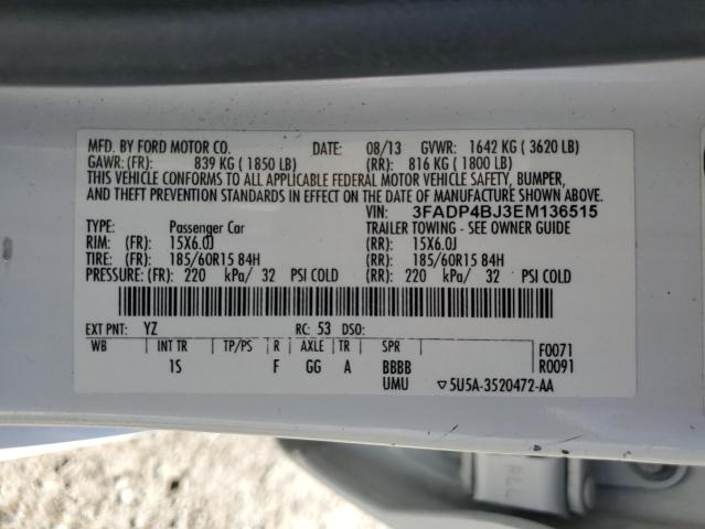 Photo 12 VIN: 3FADP4BJ3EM136515 - FORD FIESTA SE 