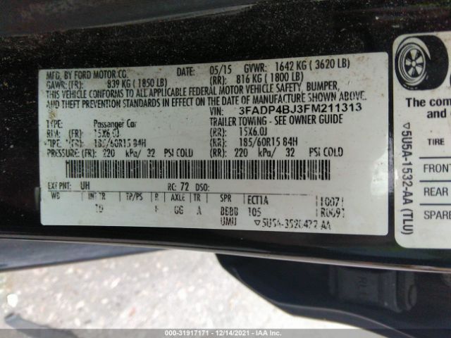 Photo 8 VIN: 3FADP4BJ3FM211313 - FORD FIESTA 