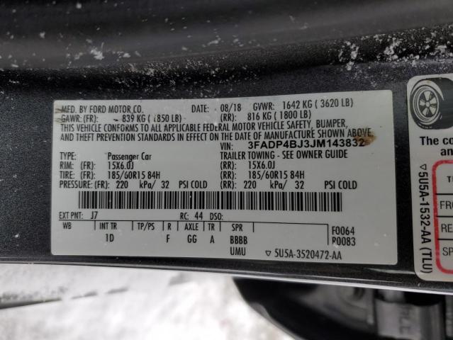 Photo 12 VIN: 3FADP4BJ3JM143832 - FORD FIESTA SE 