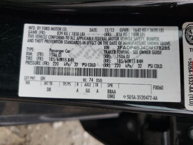 Photo 9 VIN: 3FADP4BJ4DM178285 - FORD FIESTA SE 