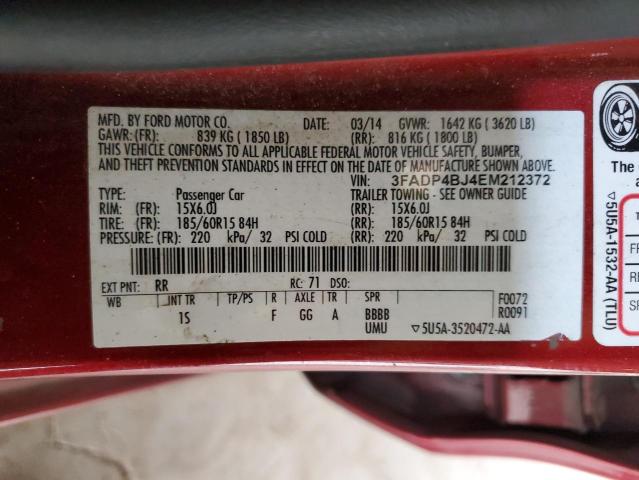 Photo 11 VIN: 3FADP4BJ4EM212372 - FORD FIESTA SE 